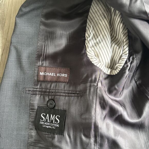 Michael Kors Big Boy Wool Size 12 Gray 2 Button Blazer Suit Jacket #90736 - Picture 6 of 7